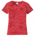 UNM Vintage Logos Tattoo Ladies T-shirt - Washed Red